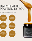 BeeNZ Raw UMF 15+ (MGO 512+) Manuka Honey 8.8oz. High antibacterial NZ honey for cold, flu, gut health, and skin wellness.