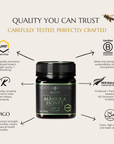 Quality you can trust – BeeNZ honeys are carefully tested and certified to guarantee purity, authenticity, and consistent premium quality in every jar.