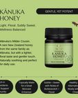 BeeNZ Raw NZ Kānuka Honey, a natural superfood with floral notes, anti-inflammatory benefits, ideal for smoothies, baking, skincare, and as a sugar alternative.