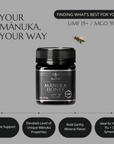 BeeNZ Raw UMF Certified Mānuka Honey UMF 15+ (MGO 512+) 8.8oz – High-grade New Zealand honey with strong antibacterial properties aiding sore throats, coughs, wellness, immunity.