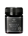BeeNZ Raw UMF Certified Mānuka Honey UMF 15+ (MGO 512+) 8.8oz – High-grade NZ honey with antibacterial properties aiding sore throats, coughs, wellness, and immunity.