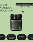 BeeNZ Raw UMF Certified Mānuka Honey UMF 5+ (MGO 83+) 8.8oz – Entry-level NZ honey with mild flavor, daily wellness support & natural sugar alternative. Add to tea, toast.