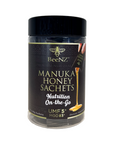 BeeNZ UMF 5+ (MGO 83+) Mānuka Honey Sachets – 12-pack of 0.35oz travel servings with mild earthy sweetness. Great for on-the-go energy, immune & wellness support.