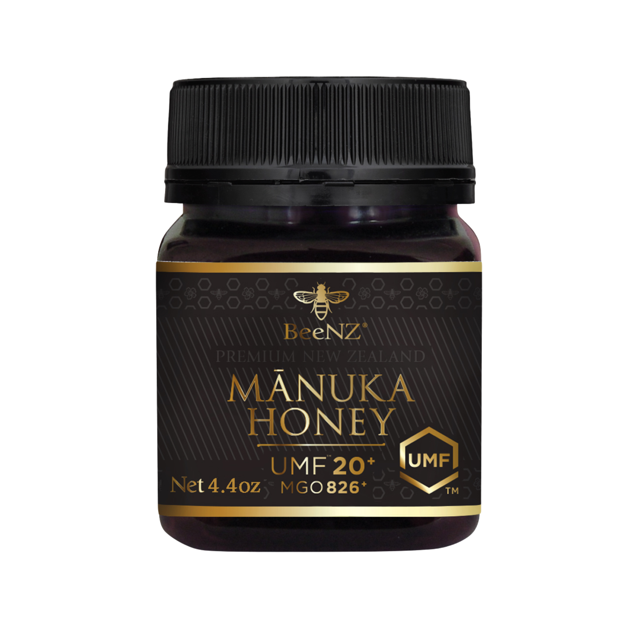 BeeNZ Raw UMF 20+ (MGO 829+) Mānuka Honey 4.4oz – Rare NZ honey with strong antibacterial properties supporting immunity, gut health, wound healing & skincare. Travel ready jar for wellness on the go.