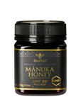 BeeNZ Raw UMF 20+ (MGO 829+) Mānuka Honey 8.8oz – Rare NZ honey with strong antibacterial properties supporting immunity, gut health, wound healing & skincare.