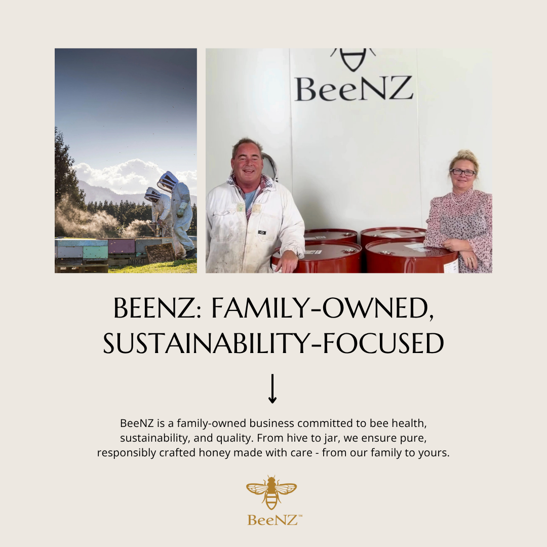 BeeNZ is a family-owned business committed to bee health, sustainability, and quality. From hive to jar, we craft pure, responsibly made honey with care.