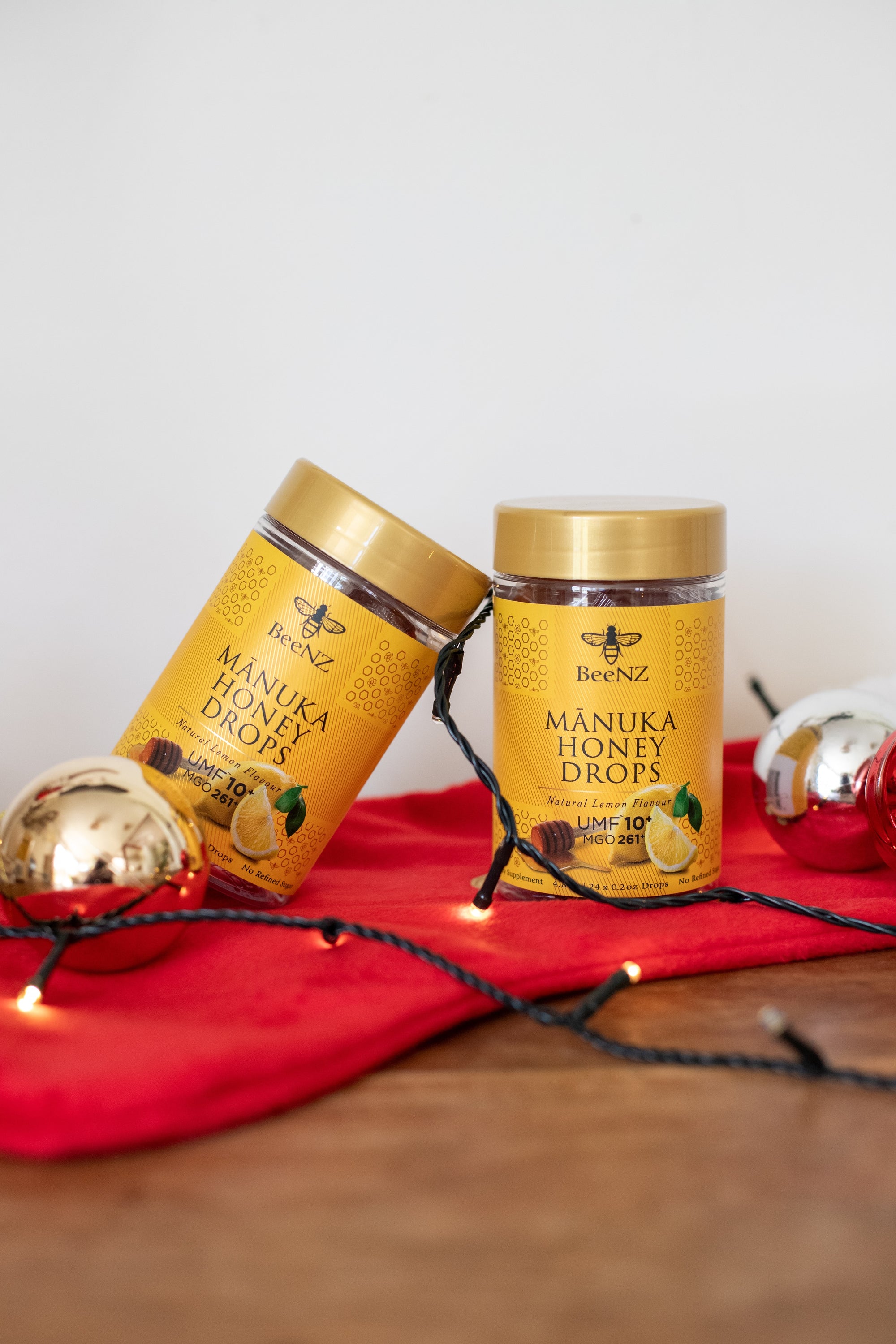 BeeNZ UMF 10+ Manuka Honey Drops (MGO 263+) to soothe sore throats, 24 count.