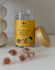 BeeNZ UMF 10+ Manuka Honey Wellness Drops, MGO 261+, 24 Individually Wrapped Lozenges.