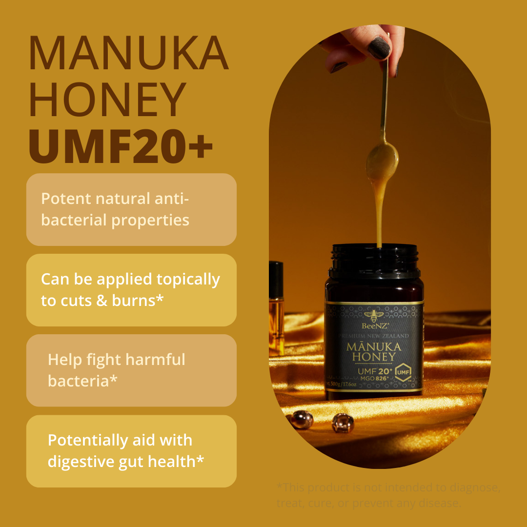BeeNZ UMF20+ Mānuka Honey (MGO 826+)
